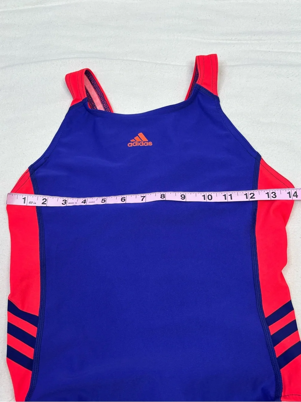 Adidas Women’s Size 34 Inspiration One Piece Swimsuit Purple & Neon Orange Used